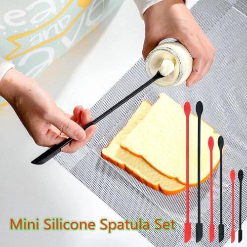 Lengthen Mini Makeup Non-Stick Silicone Spatulas Soft Jar Cake Cream Scrapers Kitchen Tools Baking Pastry Heat-Resistant