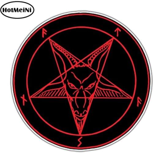 HotMeiNi 13X13cm Sigil of Lucifer Satan Devil Demon Evil Hell Bumper Vinyl Decal Car Sticker Waterproof Car Accessories Body JDM