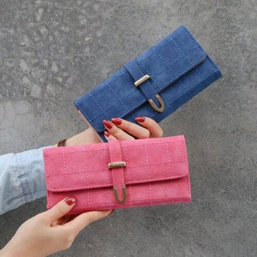 Vintage Plaid Hasp Wallet Women Zipper Poucht Change Purse Phone Case Card Bag Coin Pocket Credit Bank ID Card Holders Handbag