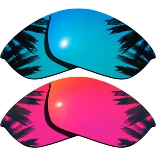 Ice Blue Mirrored & Midnight Sun Mirrored Polarized Replacement Lenses for Half Jacket 2.0 Frame 100% UVA & UVB
