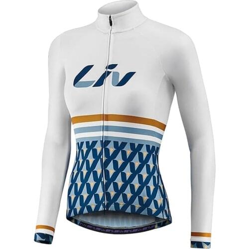 2021Hot LIV Woman Winter Warm Cycling Fleece Jackets Long Sleeve Jersey Pro Cycle Unforme Maillot Maillot Road Bike Clothing