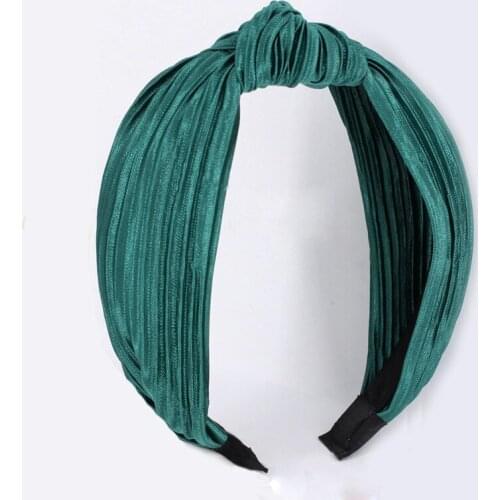 New Euramerican Style Women and Girls Hairband Solid Color Wrinkled Fabric Top Knot Headband Wholesale Hair Accessories