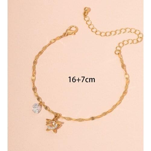 Ins Gold Chain Stars Transparent Acrylic Stone Adjustable Minimalism Bracelets Trendy Korean Fashion Women Party Jewelry