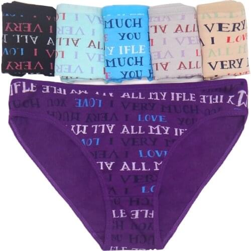12 PCS/Lot Womens I lOVE YOU Underwear Cotton Letter Ladies Panties Low Waist Girls Briefs Knickers Lingerie for Women