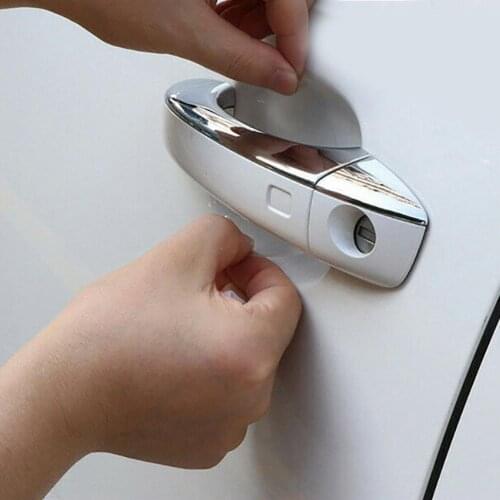 4Pcs Universal Transparent Car Door Handle Anti-Scratch Films Stickers Protector Automotive exteriors