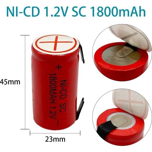 Batterie de remplacement, accumulateur, 1.2 v, 1800 mah, subc, rechargeable, nicd