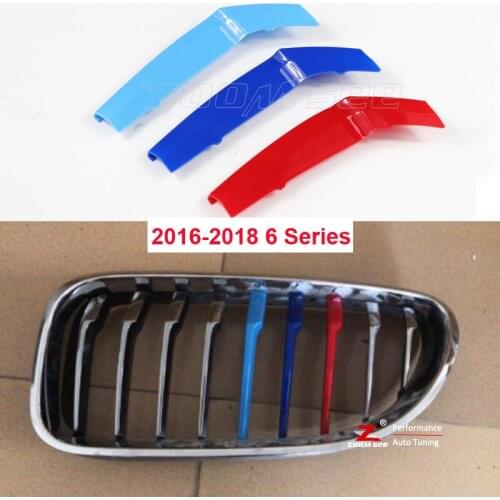 For BMW 2016-2018 6 Series F12 F13 F06 Accessories Front Grill Stripes Covers Clip Motorsport Decoration Stickers Car M styling