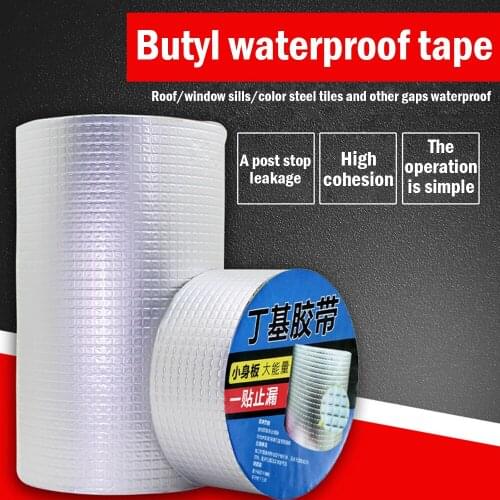 Aluminum Foil Butyl Rubber Tape Self Adhesive Waterproof Tapes for Home Wall Window Roof Pipe Floor Marine Repair Tools