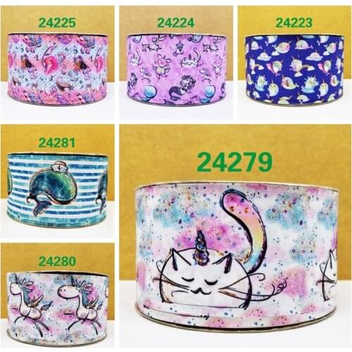 Free shipping 50 yard cartoon printed grosgrain ribbon 24223
