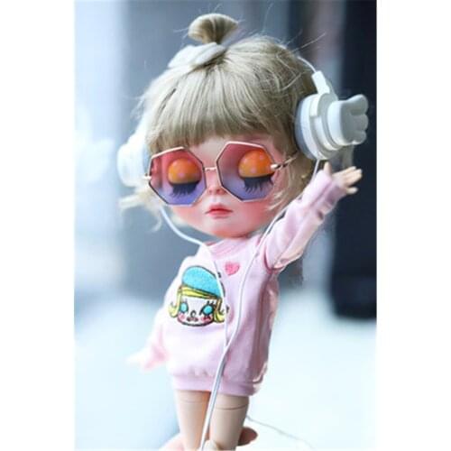 Blythes doll Glasses fit with a stylish go-go photo accessory for 1/6 multicolor hexagonal semi-permeable small Svenn glasses