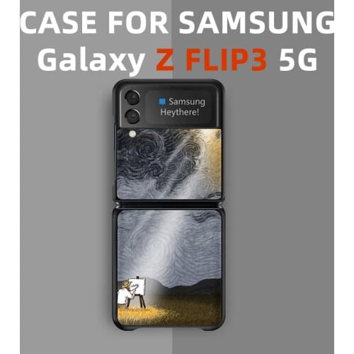 For Samsung Galaxy Z Flip3 Case, New Z Flip 3 case Leather Pattern Phone Case