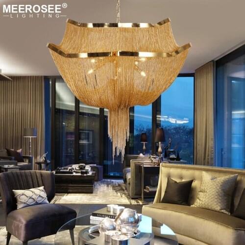 French Aluminum Chian Chandelier Boat Creative Fashion Hanging Lamp Drop Lustre for Household Decoration Hotel Foyer Restaurant