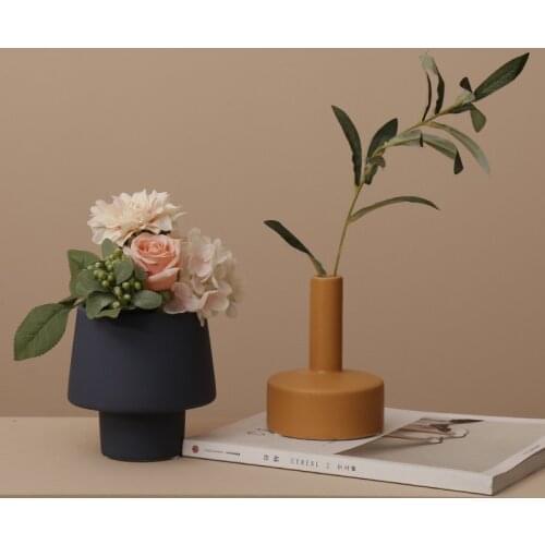 Nordic Ceramic Vase Morandi Crafts Coffee Table Decor Vase Artwork Living Room Flower Vases Home Decoration Accessories Modern