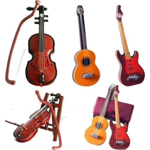 1/12 Dollhouse Mini Musical Instrument Model Classical Guitar Violin For Ob11 1/6 Blyth Barbies Doll Accessories Scene Model