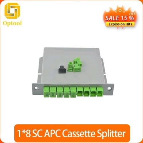 10 PCS/ Lot 1X8 SC APC splitter Fiber Optical Box FTTH PLC Splitter box with 1X8 Planar waveguide type Optical splitter
