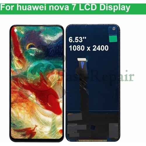 100% Tested TFT Display For Huawei Nova 7 lcd for Honor 30 LCD Touch Screen Digitizer Assembly For Nova 7 JEF-AN00, JEF-NX9 lcd