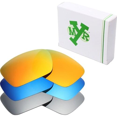 3 Pairs Mryok Anti-Scratch POLARIZED Replacement Lenses for Oakley Fuel Cell Sunglasses Silver Titanium & Ice Blue & Fire Red