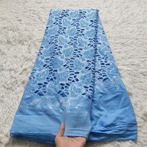 Swiss Voile Lace 5Yards High Quality African Cotton Lace Fabric With Hole Dubai Style For Nigerian Garment Sewing JL064