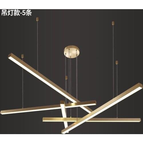 Nordic Hanging Light Fixture for Dinning Room Living Room Loft Brushed Golden Black Designer Decorative Led Lights
