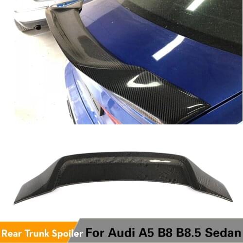 Rear Spoiler for Audi A5 4 Door Sedan 2009 - 2016 Carbon Fiber Trunk Boot Lip Wing Spoiler