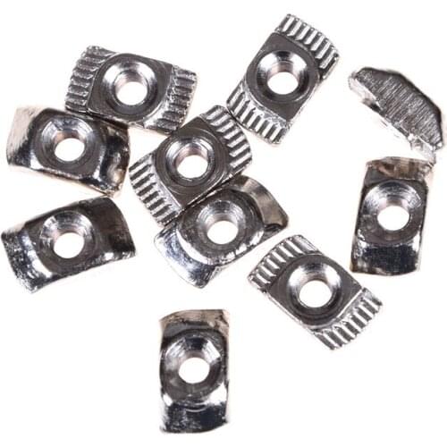 ZLinKJ 10pcs/lot DIY Silver M3-M5 T-Nut Hammer Head Block Nuts for 20 Serie Aluminum Profile Extrusion Connectors Slot