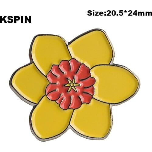 Daffodil Badge Pin 100pcs a lot Brooch Icons XY0253