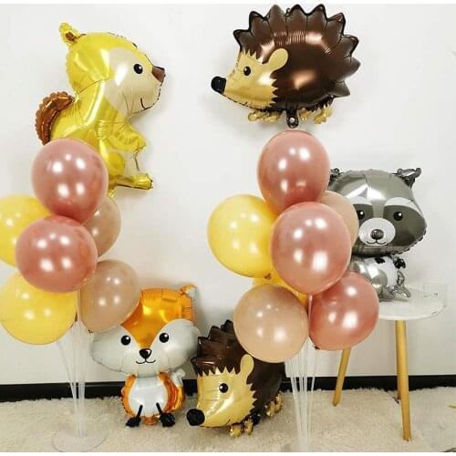 1pcs Forest animal Foil Balloons Fox Hedgehog Squirrel Raccoon Birthday Party Decorations helium balloon Baby Shower toys