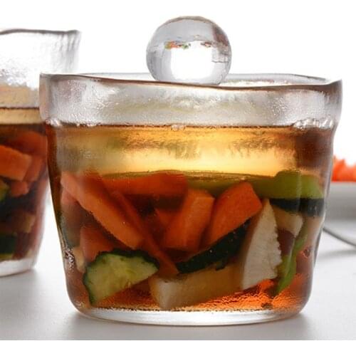 1Pc Glass Lidded Pickle Jar Pickle Storage Box Home Pickle Container Heavy Stone Pickle Container Pickle Jar Vegetable Jar