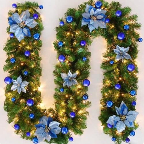 6 Colors Simulation Christmas Ball Flower Rattan PVC Home Shopping Mall Window Cane Decoration 25X270CM