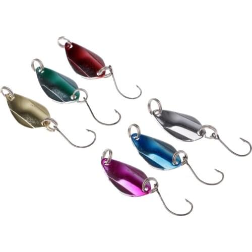 6 Pieces/Set Fishing Spoons Lures Sequins Baits Single Hook Paillette Lures for Perch Herring Freshwater Saltwater Fishing