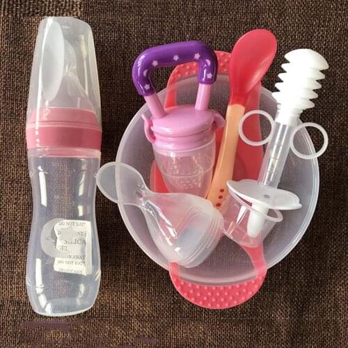 7 in 1 Baby Food Fresh Food Fruit Vegetable Mills Dispenser Baby Pacifier Nipple Feeder Baby Food Masher Care Safety Tool
