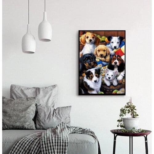 DIY Full Square Round Resin Diamond Painting PET DOG Cross Stitch Embroidery Mosaic Wall Home Decor 5d Diamond Painting