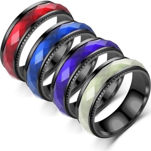 AsJerlya 2021 New Arrival Stainless Steel Couple Rings Fashion Diamond-shaped Titanium Steel Ring For Women Men Wedding Rings