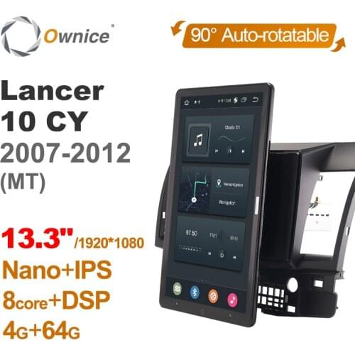 1920*1080 Ownice Android 10.0 for Mitsubishi Lancer 10 CY 2007 - 2012 Car Radio Auto Multimedia Video Audio 13.3" IPS Rotatable