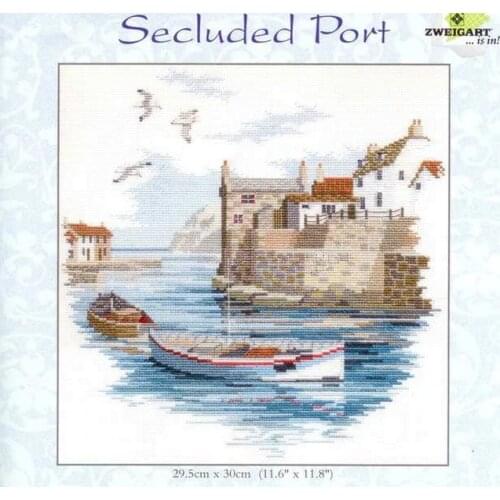 Free delivery Top Quality popular lovely counted cross stitch kit secluded port harbor boat ship