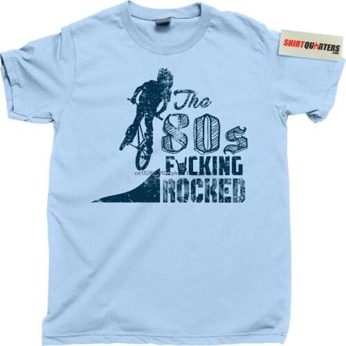 The 80s eighties 1980s rocked totally awesome BMX bike ramp jump USA tee t shirt