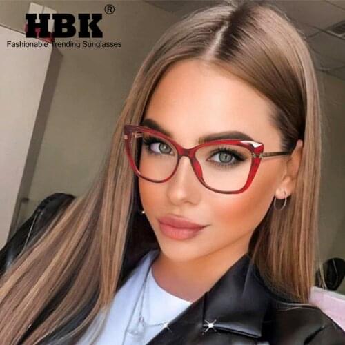 HBK 2021 Fashion Retro Optical Anti Blue Ray Computer Glasses Women Square Eyewear Men Blue Light Blocking Clear Lens Oculos