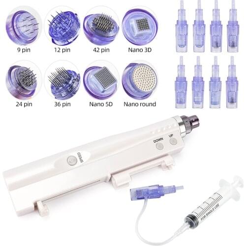 Hydra Injector Pen 2 in 1 Water Mesotherapy Microneedle Gun Beauty Replacement Accessories For Serum Liquid Inject 12 pin 36pin