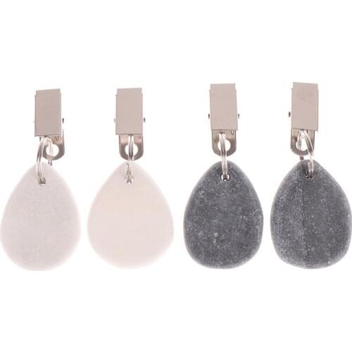 4 Teardrop Stone Tablecloth Weights Stainless Steel Metal Holder Clip Buckles DIY Hanging Cloth Party Picnic Table Cover Decorat