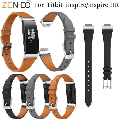Leather Wristband Bracelet For Fitbit Inspire/ Inspire HR watch straps band for Fitbit Inspire Fitness Tracker Accessories bands
