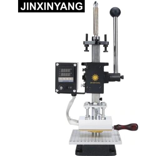 JINXINYANG T slot Hot Foil Stamping Machine Embossing Manual Leather Paper Wood Machine With Measure Line Letters heat press