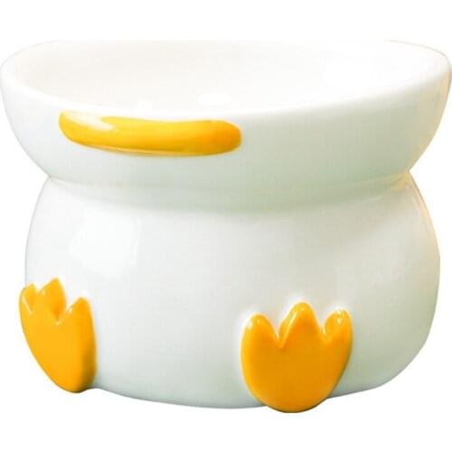 Cute Pattern Cat Food Bowl Ceramic Neck Protective Elevated Pet Feeding Bowl Cat Water Bowl Puppy Dog Bowl Feeders Pet Products