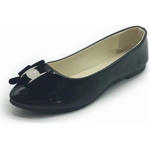 Fashion Bow Women Shoes Plus Size Patent Leather Zapatos Mujer Spring Summer Style Shoes Woman Flats Big Size Loafers XKD1121