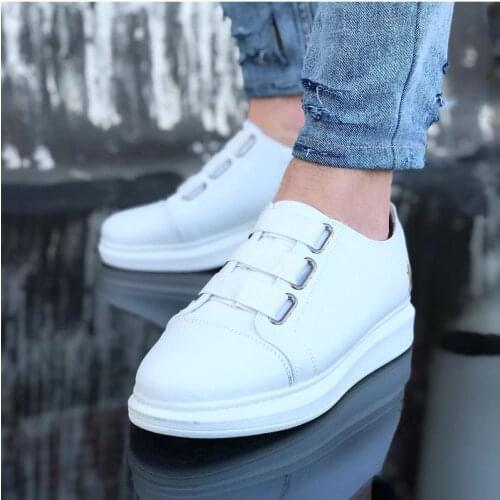 WG026 White Thick Sole Casual Men Shoes
