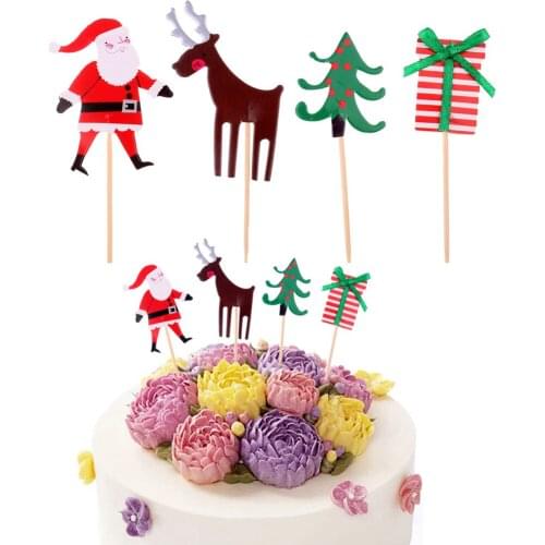 Set of 24pcs Cupcake Toppers Food Picks for Christmas Halloween Birthday Party Shower Party Decorations
