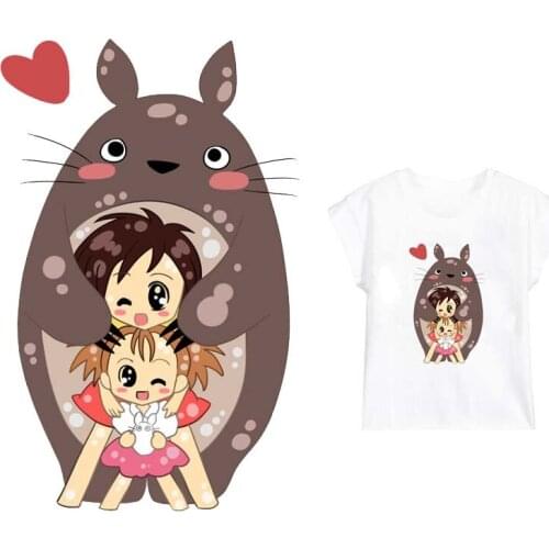 Totoro patch sticker badge iron on transfer for kids clothes stickers DIY vinyl heat iron-on transfers cartoon anime applique