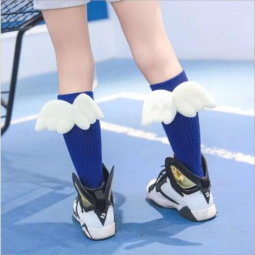 Baby girl clothes baby girl stock Children piled socks Korean creative girls solid color wild wings in stock