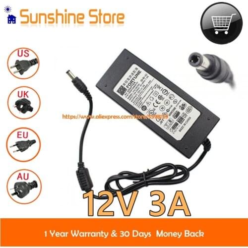 Genuine Fortune FIC120300 FICD100826 AC DC Adapter 12V 3A 36W FICD100826-01 Computer Charger Laptop Power Supply
