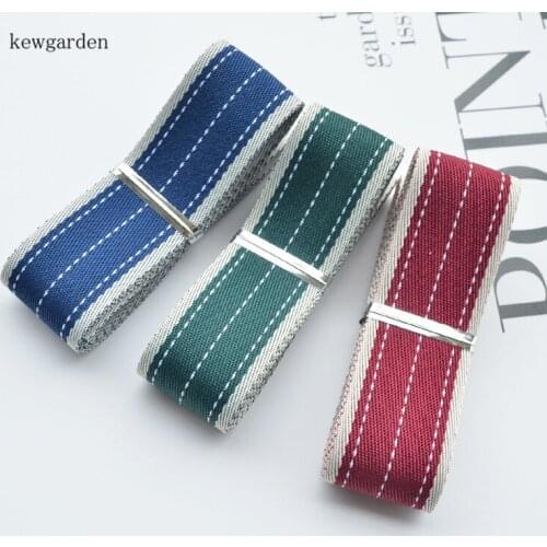 Kewgarden 25mm 2.5cm Stripe Satin Ribbons Handmade Tape DIY Bowknot Accessories Cotton Riband 7m/lot