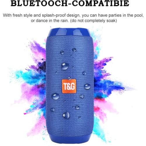 Portable Bluetooth-compatible Speaker Wireless Column Waterproof outdoor Soundbar Bass Stereo with FM Radio AUX TF Music Player